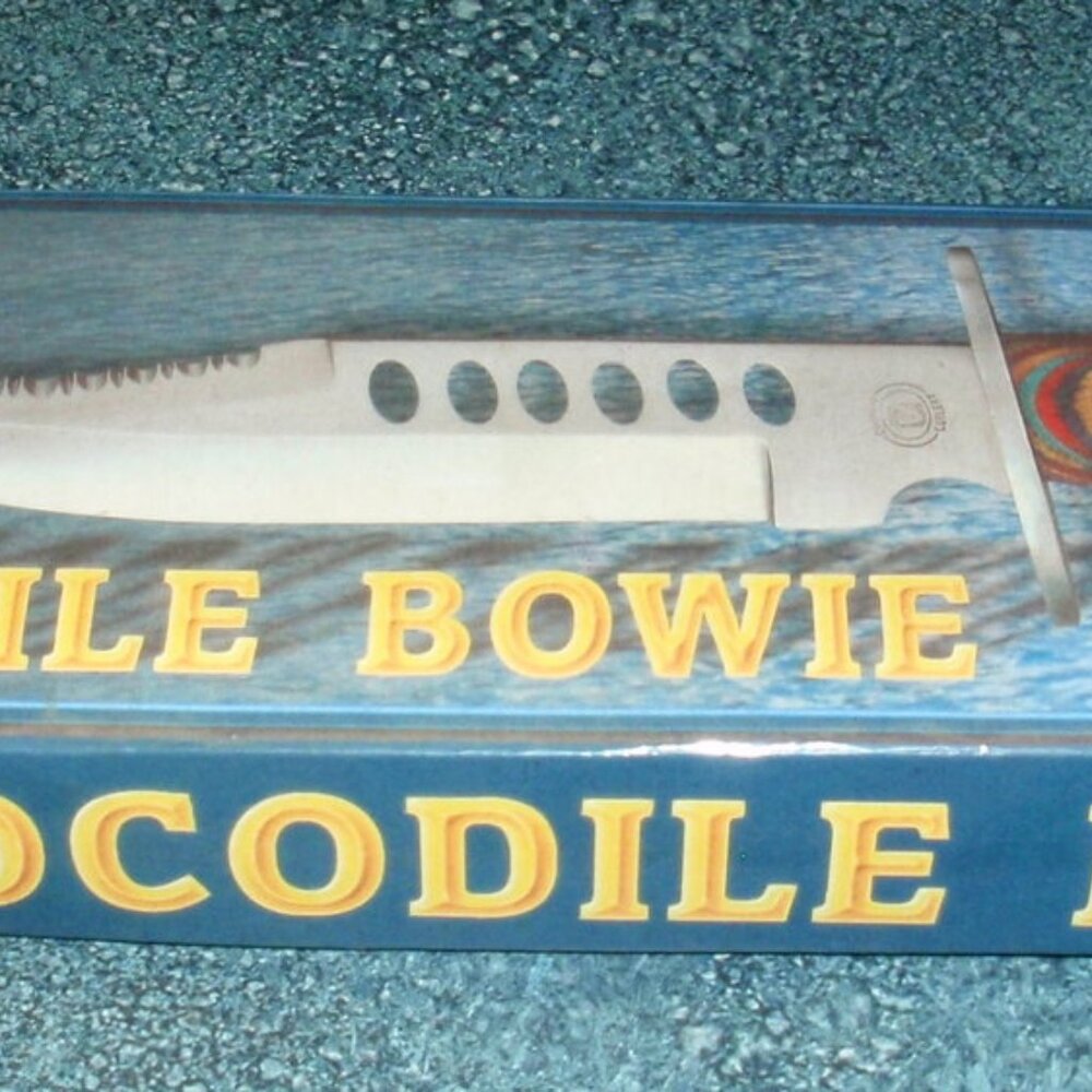13" Chipaway Cutlery Crocodile Bowie Knife SS 8.25" Blade W Frost Wood Handle